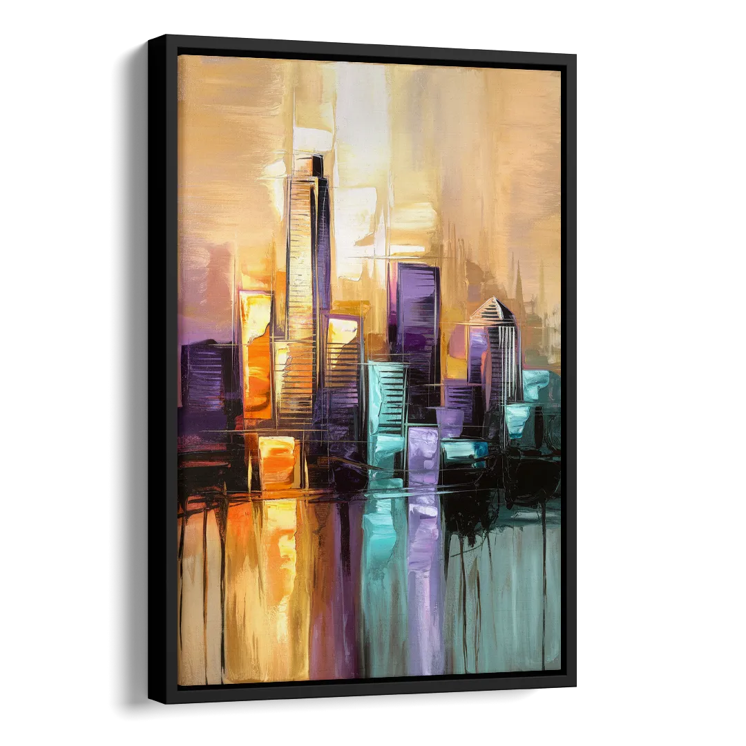 Austin Moody Cityscape Side - Black Canvas Wall Art