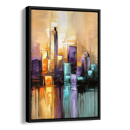 Austin Moody Cityscape Side - Black Canvas Wall Art