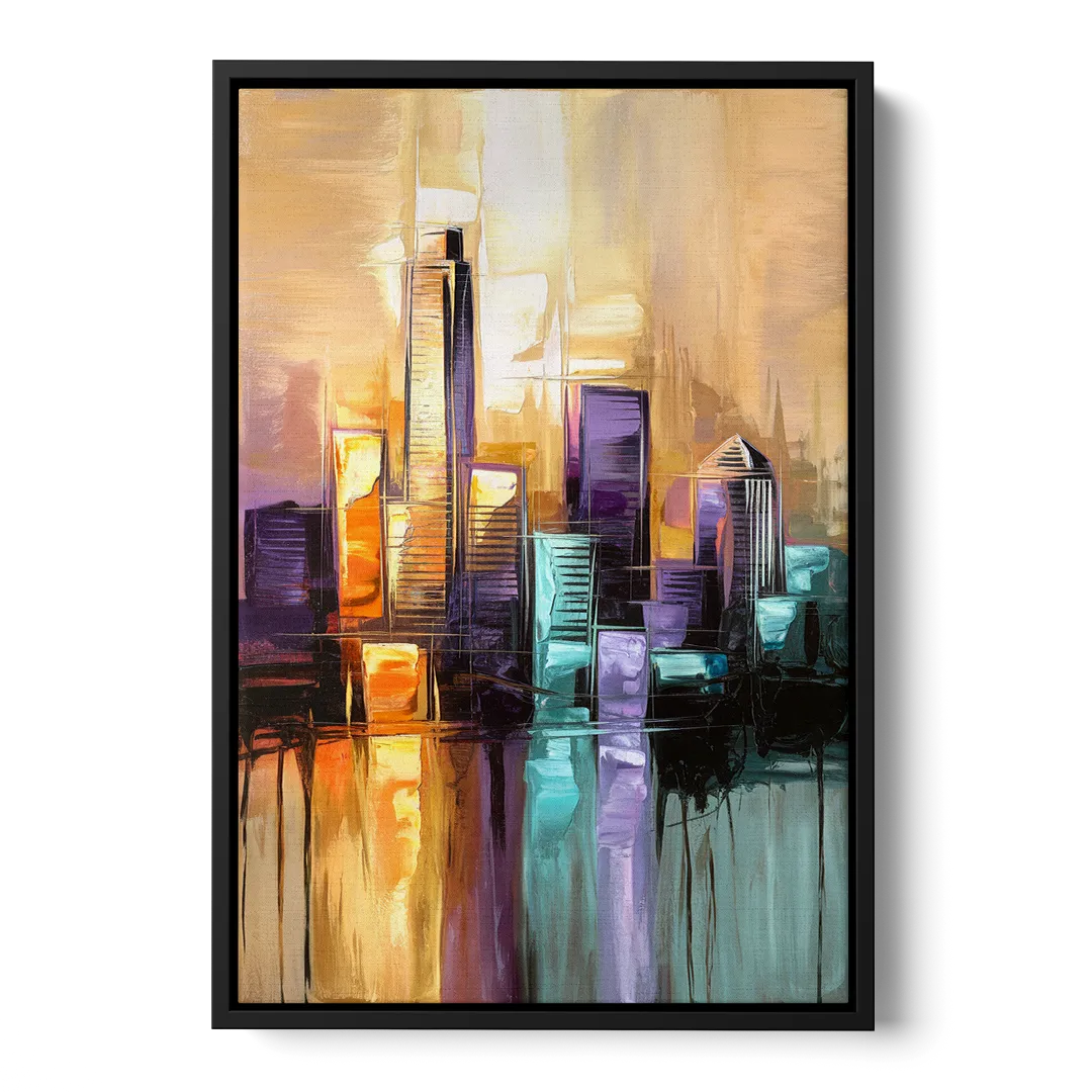 Austin Moody Cityscape Front - Black Canvas Wall Art