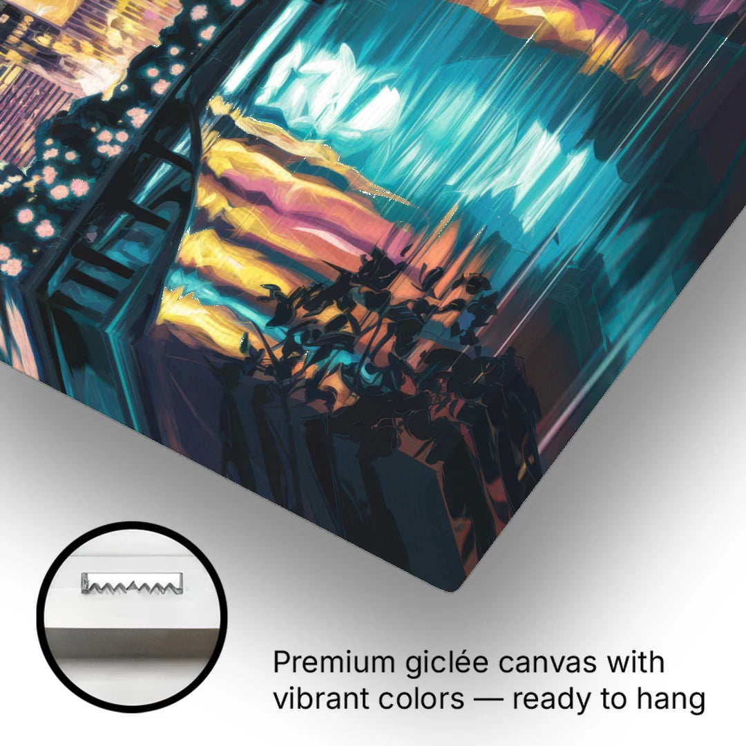 Austin Night Lights - Canvas Wall Art - Gallery Wrap Corner