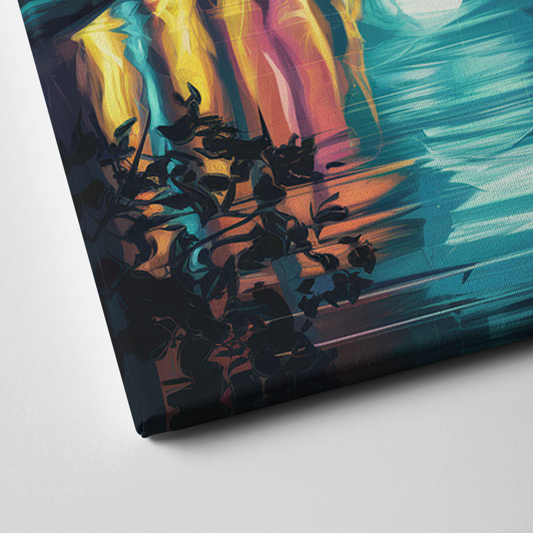 Austin Night Lights Canvas Close Up
