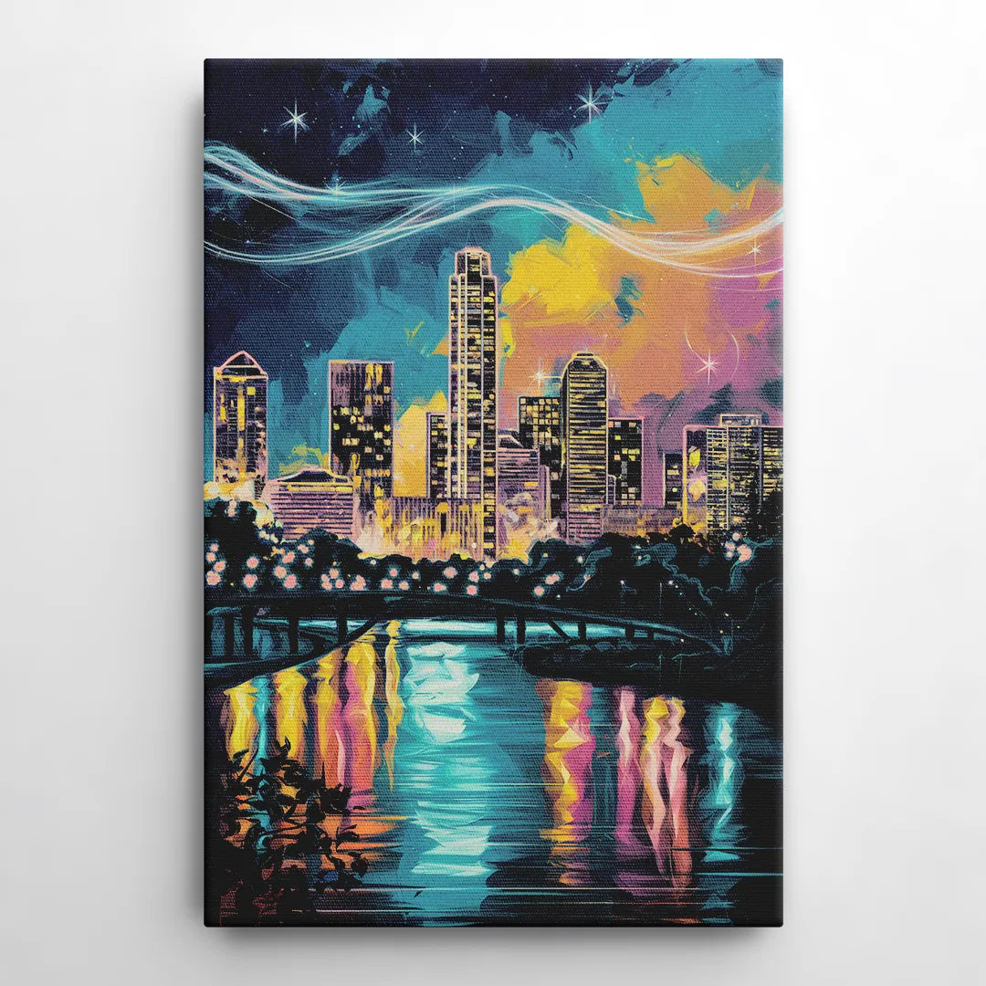 Austin Night Lights - Canvas Wall Art