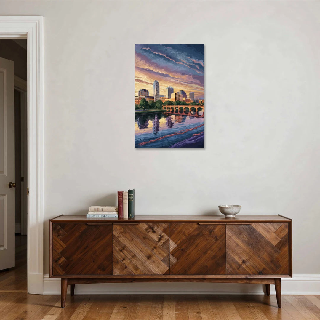 Austin Riverside Reflections - Canvas Wall Art - Coffee Table - 24x36