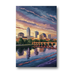 Austin Riverside Reflections - Canvas Wall Art - Front