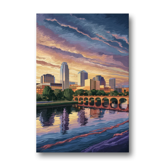 Austin Riverside Reflections - Canvas Wall Art - Front