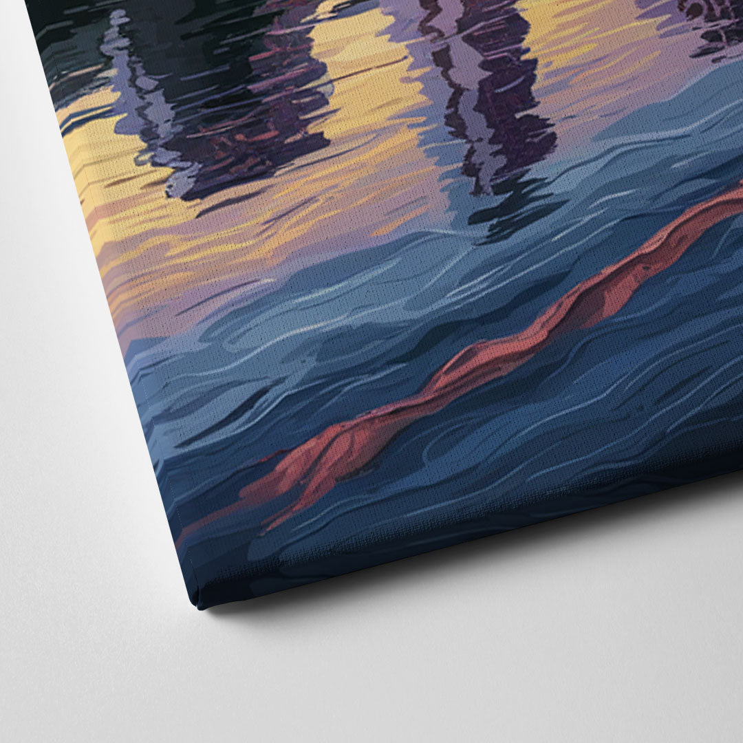 Austin Riverside Reflections Canvas Close Up