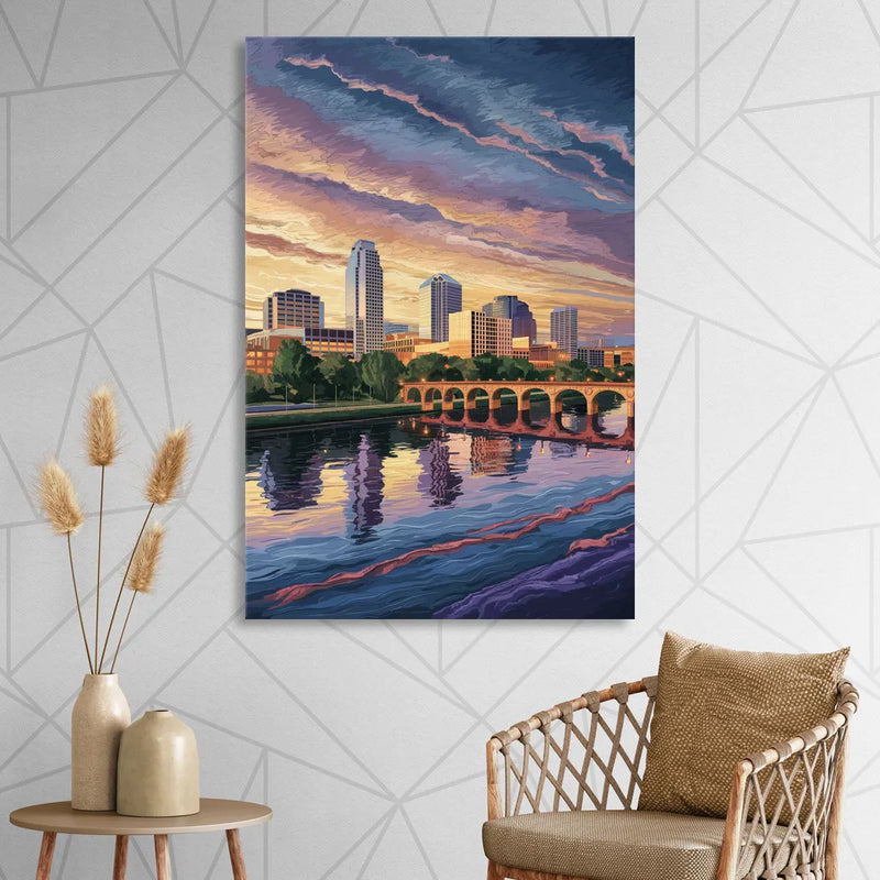 Austin Riverside Reflections Sitting Room - Canvas Wall Art