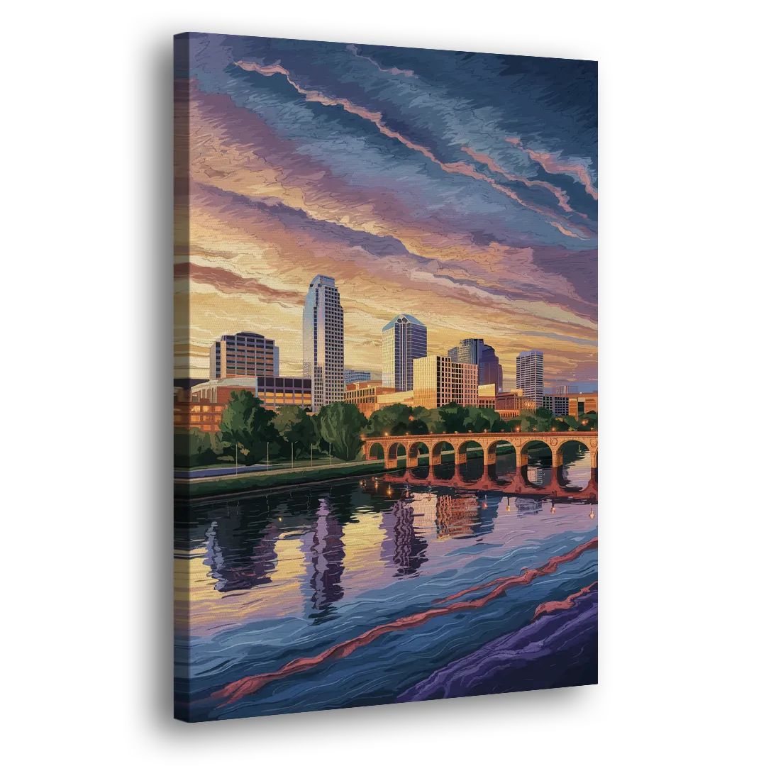 Austin Riverside Reflections Side - Canvas Wall Art