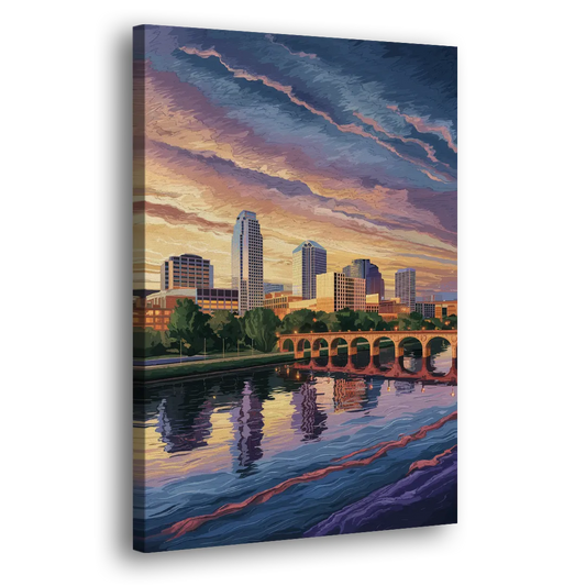 Austin Riverside Reflections Side - Canvas Wall Art