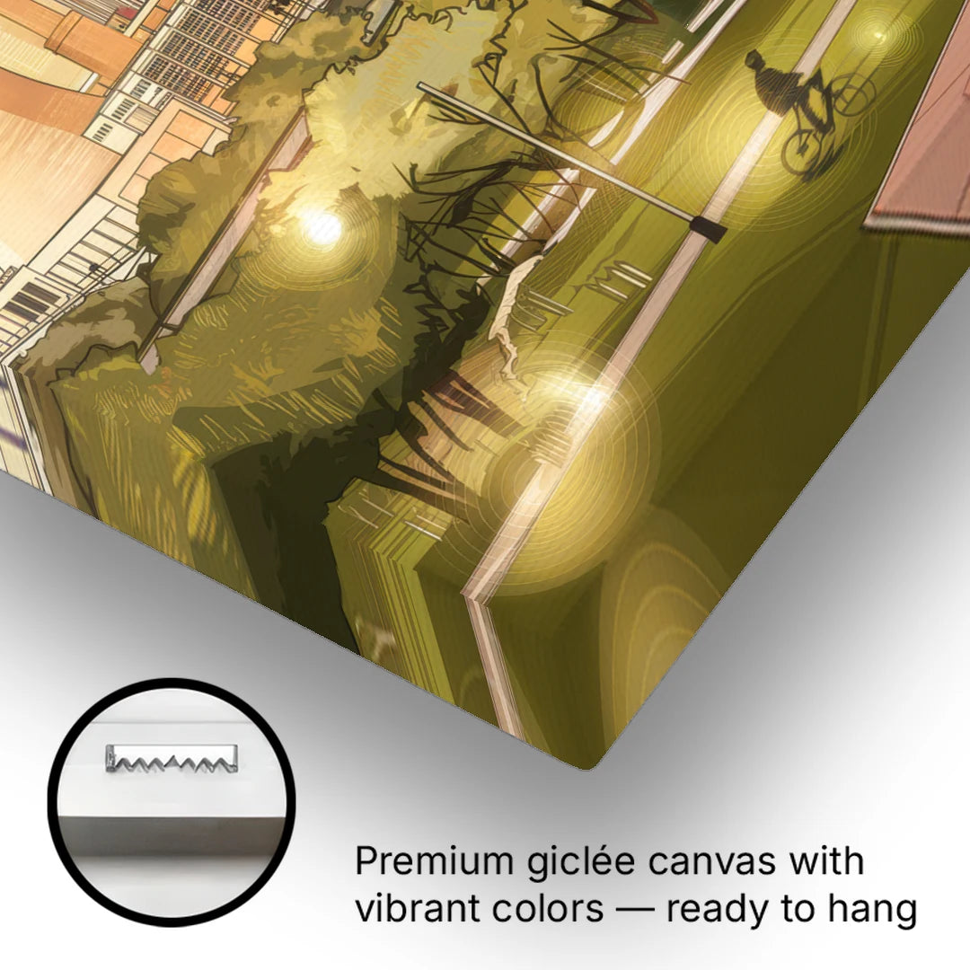 Austin Seaholm District - Canvas Wall Art - Gallery Wrap Corner
