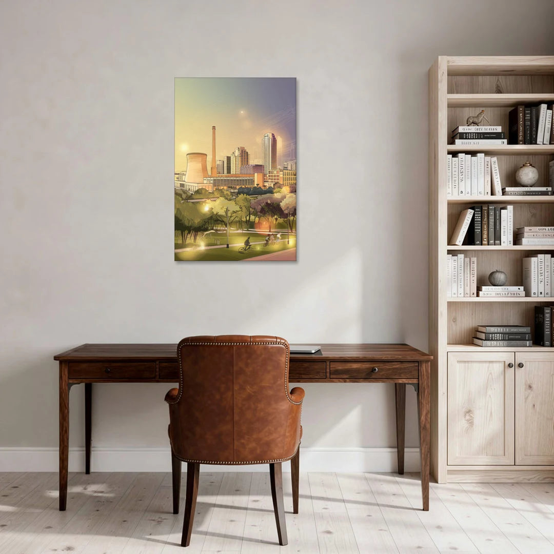 Austin Seaholm District - Canvas Wall Art - Office - 24x36