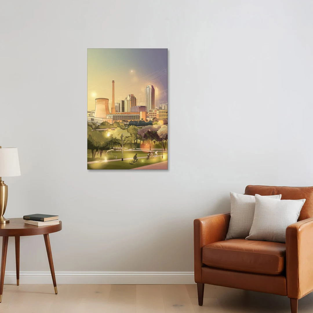 Austin Seaholm District - Canvas Wall Art - Sofa - 24x36