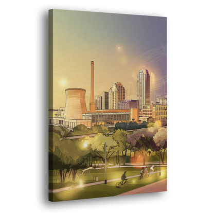 Austin Seaholm District Side - Canvas Wall Art