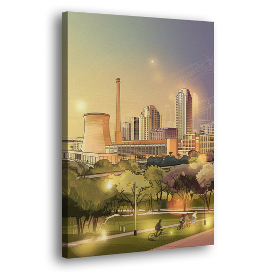 Austin Seaholm District Side - Canvas Wall Art