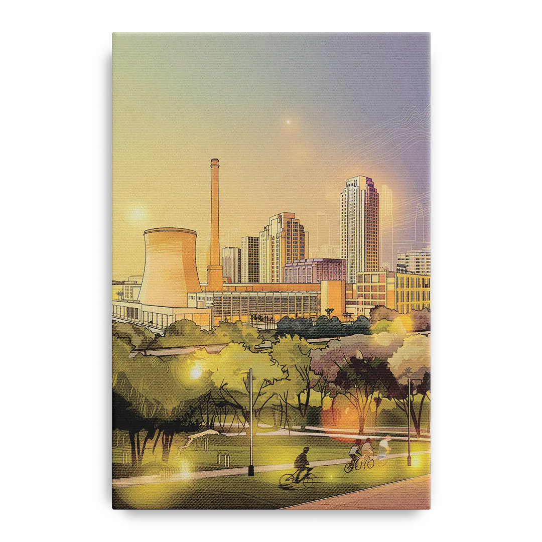 Austin Seaholm District Front - Canvas Wall Art