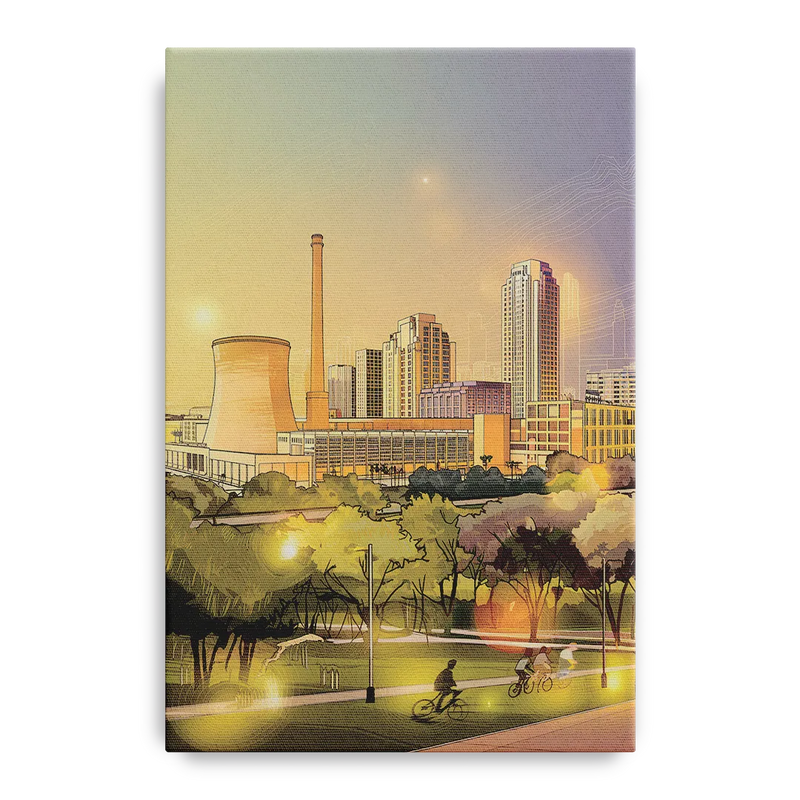 Austin Seaholm District Front - Canvas Wall Art