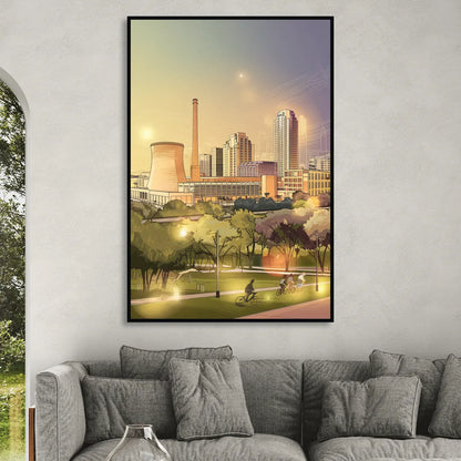 Austin Seaholm District Sitting Room - Black Canvas Wall Art