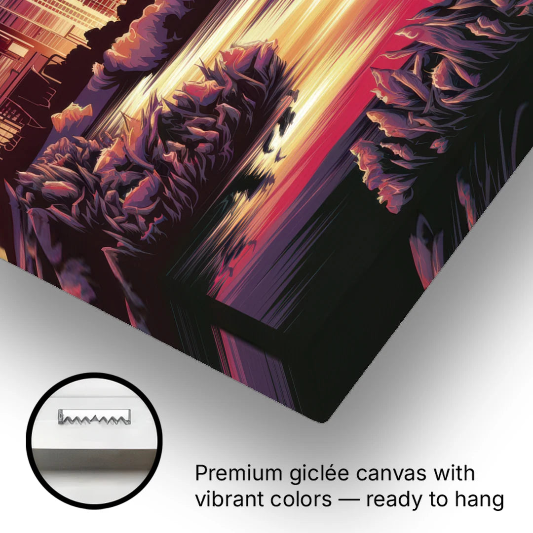 Austin Skyline Sunset - Canvas Wall Art - Gallery Wrap Corner