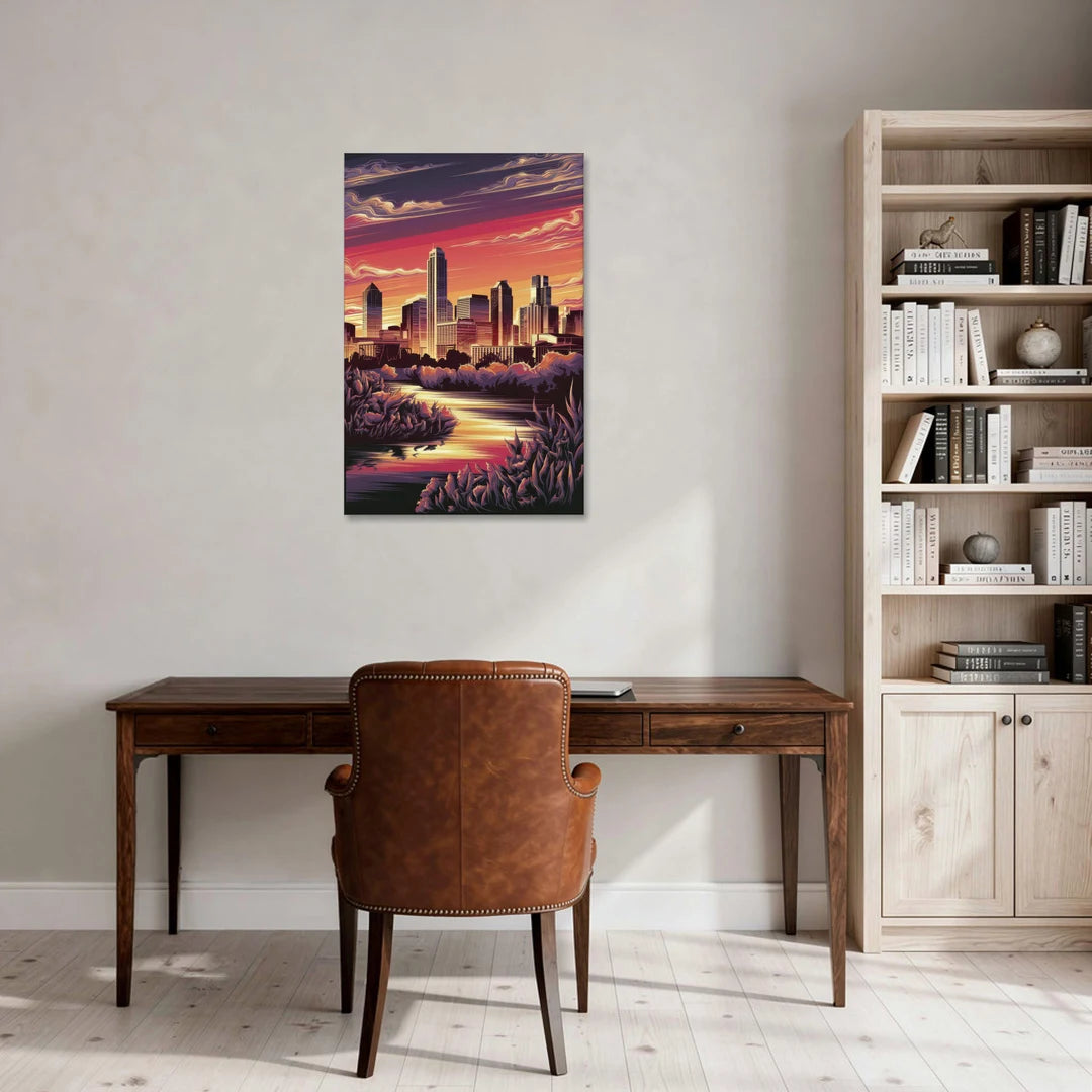 Austin Skyline Sunset - Canvas Wall Art - Office - 24x36