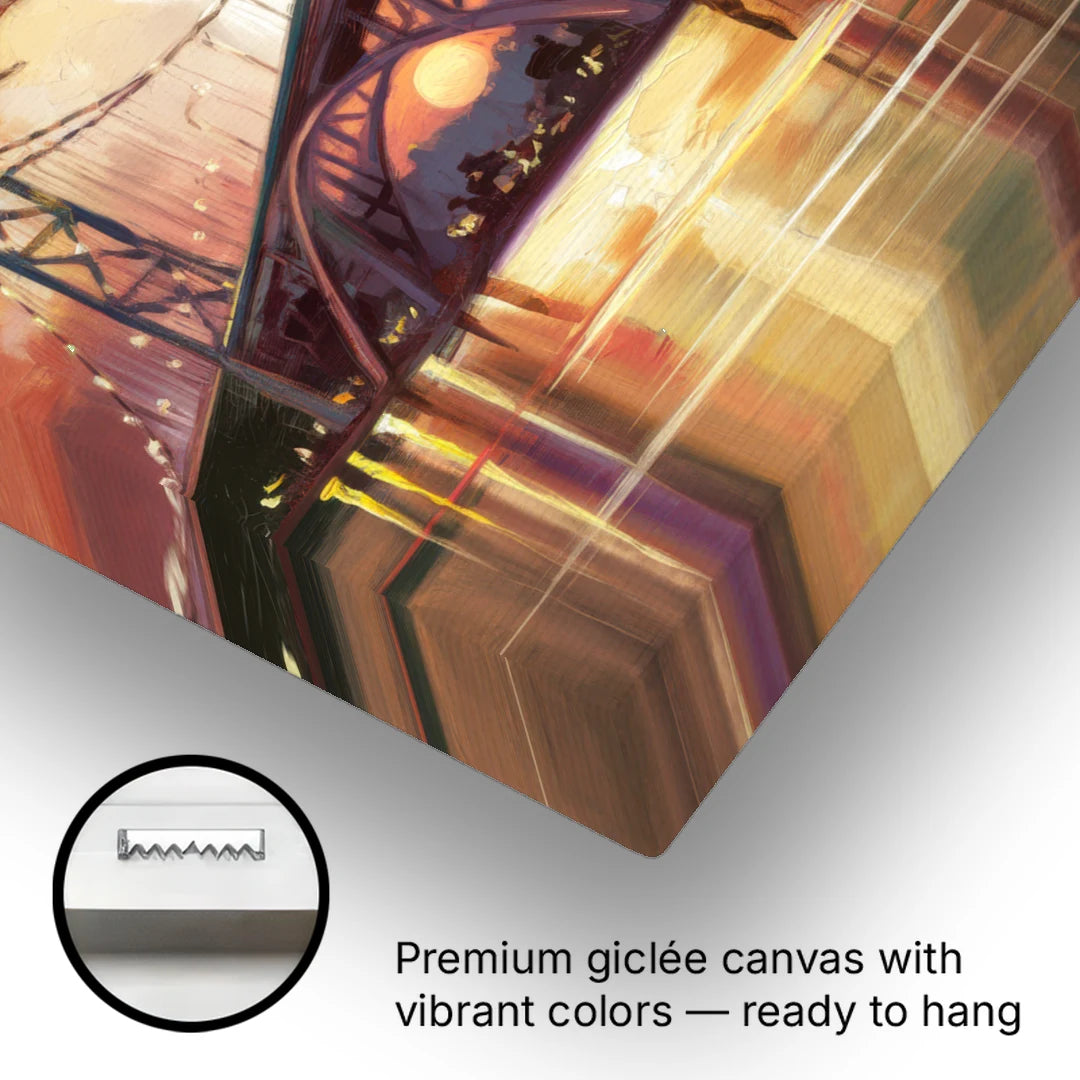 Austin Soaring Bats Scene - Canvas Wall Art - Gallery Wrap Corner