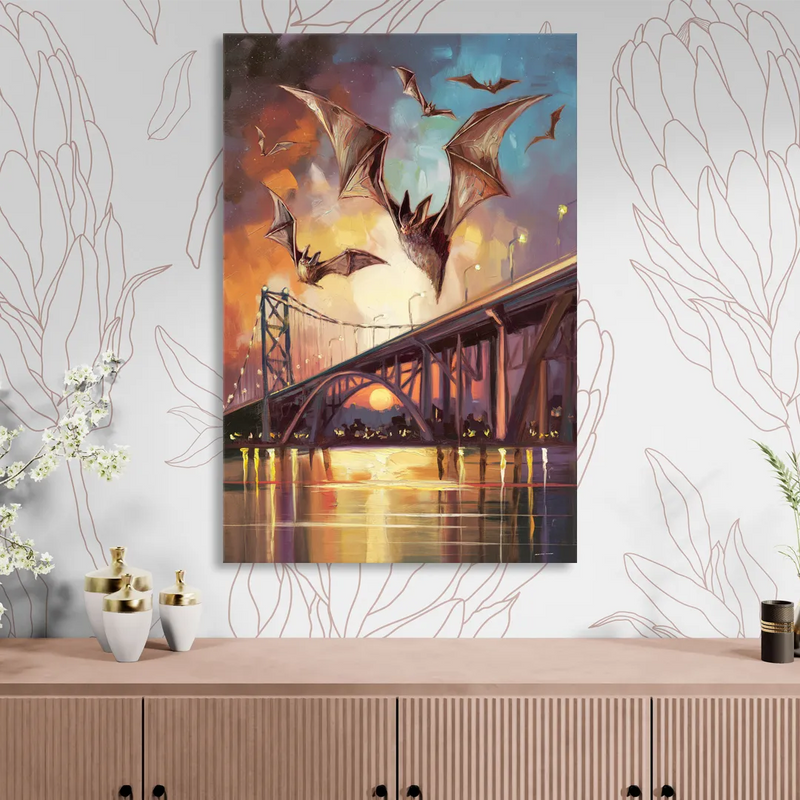Austin Soaring Bats Scene Living Room - Canvas Wall Art