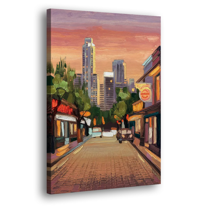 Austin South Congress Aesthetic Side - Canvas Wall Art