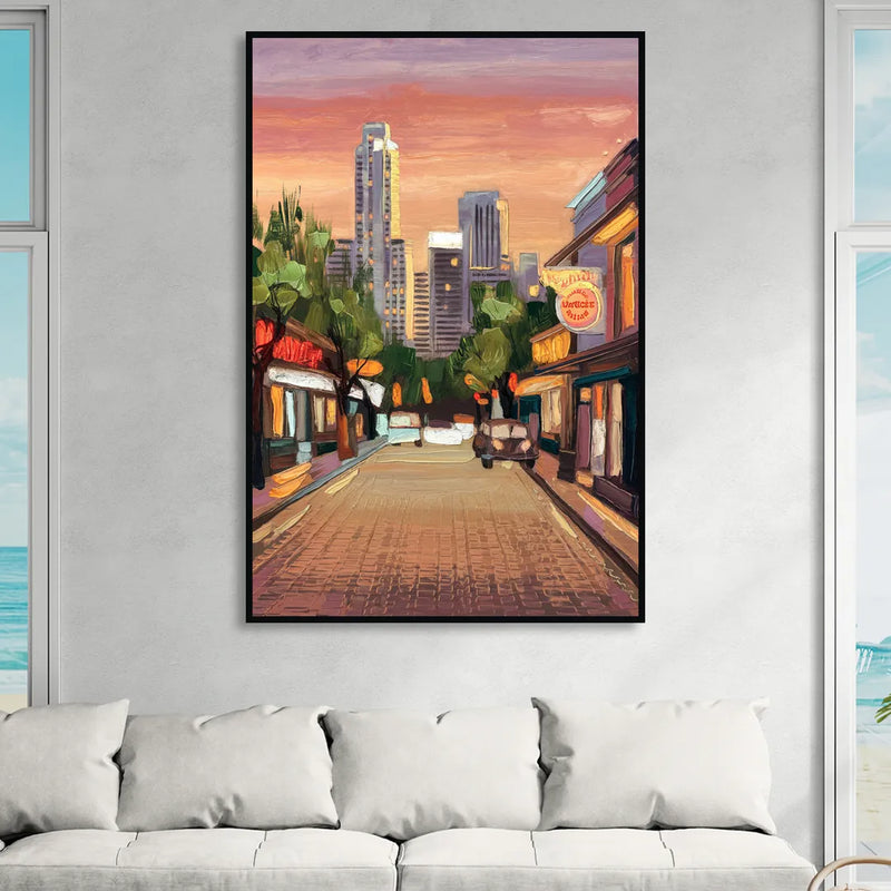 Austin South Congress Aesthetic Sitting Room - Black Canvas Wall Art