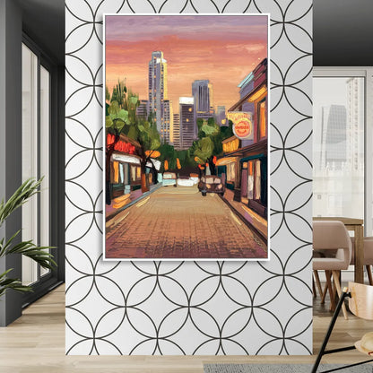 Austin South Congress Aesthetic Sitting Room - White Canvas Wall Art