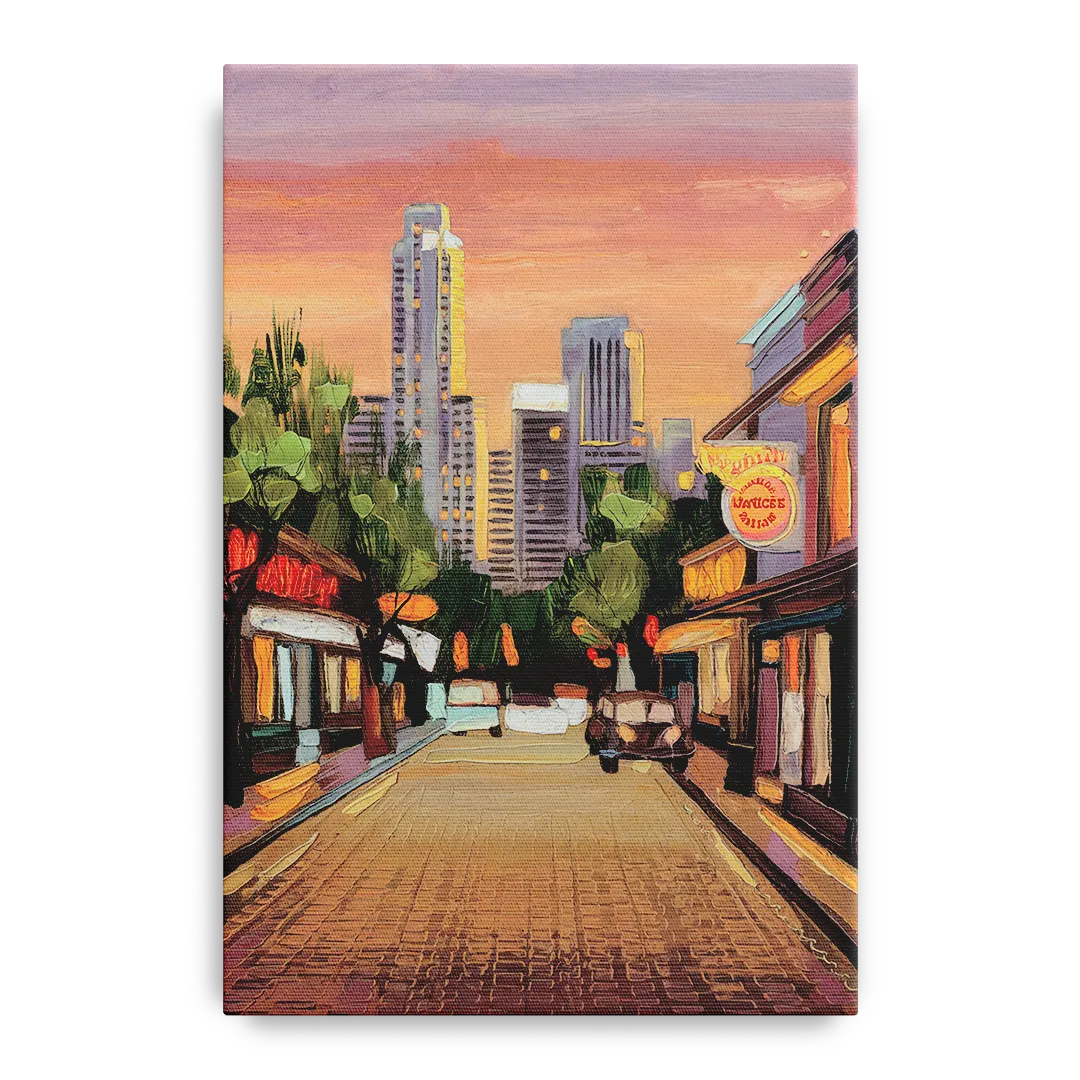 Austin South Congress Aesthetic Front - Canvas Wall Art