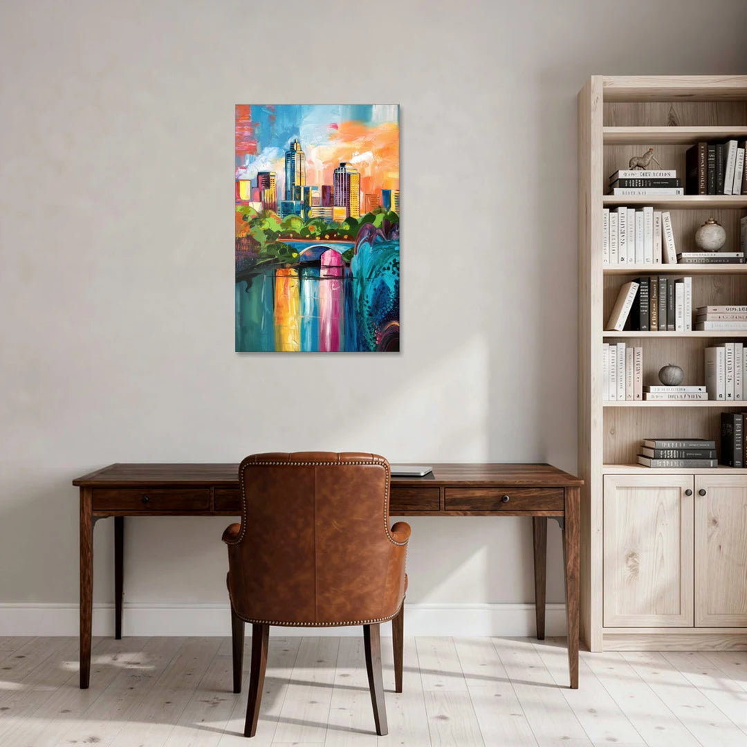Austin Street Art Culture - Canvas Wall Art - Office - 24x36