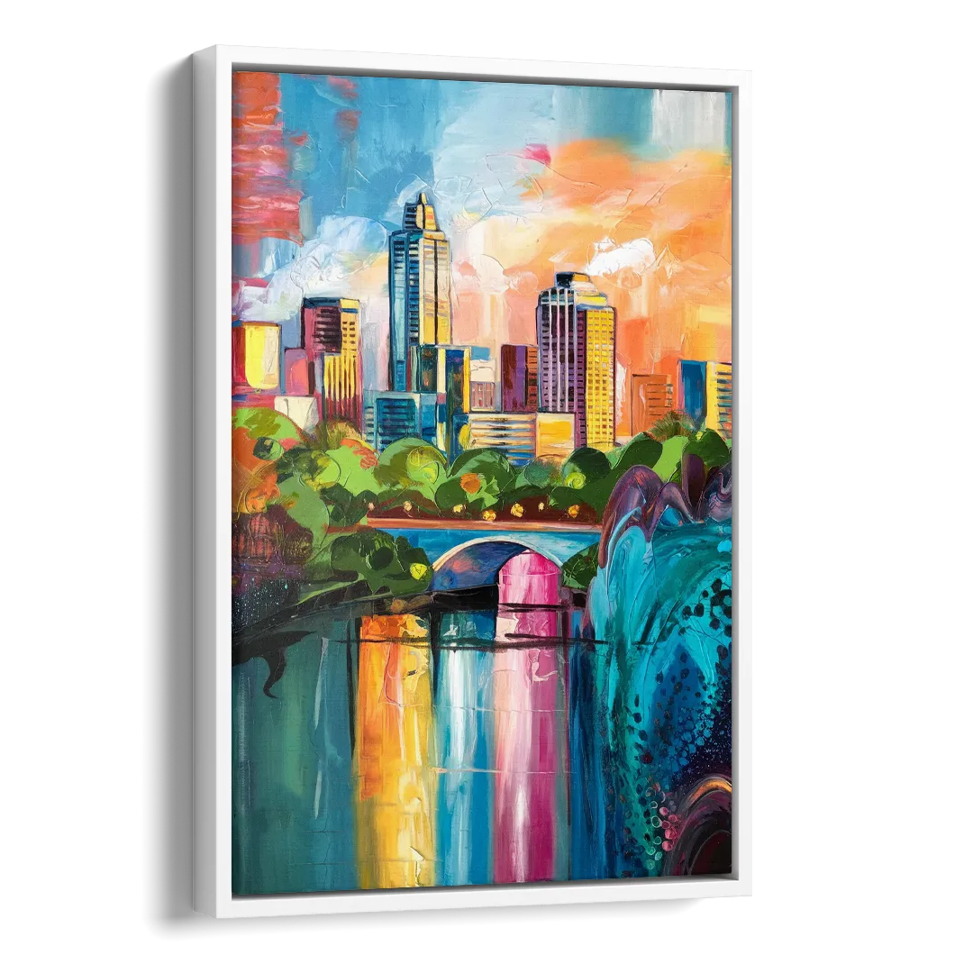 Austin Street Art Culture Side - White Canvas Wall Art