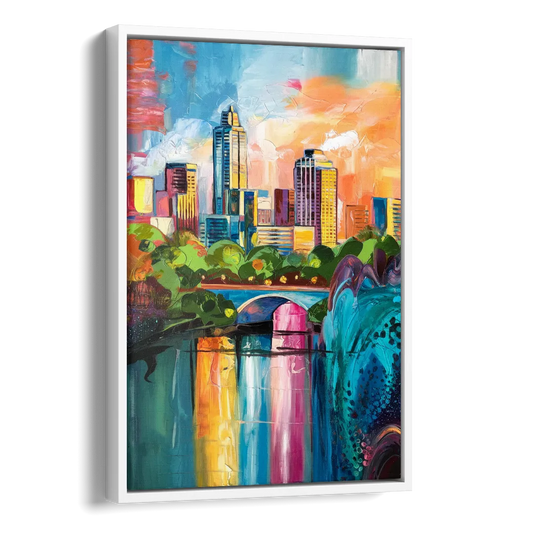 Austin Street Art Culture Side - White Canvas Wall Art