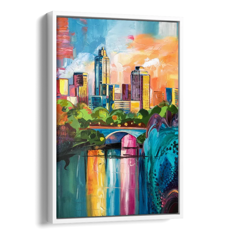 Austin Street Art Culture Side - White Canvas Wall Art