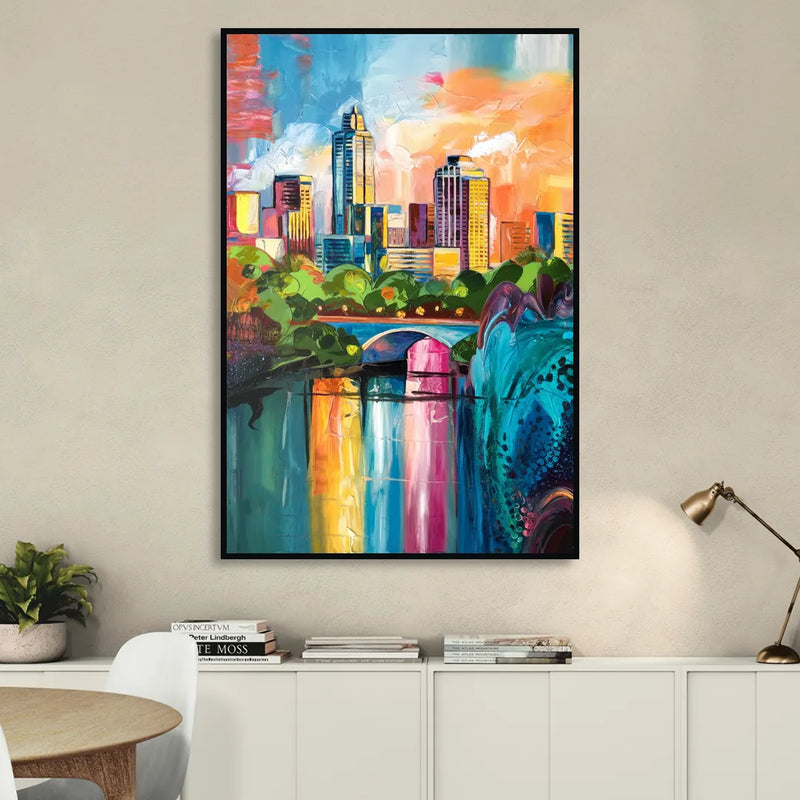 Austin Street Art Culture Sitting Room - Black Canvas Wall Art
