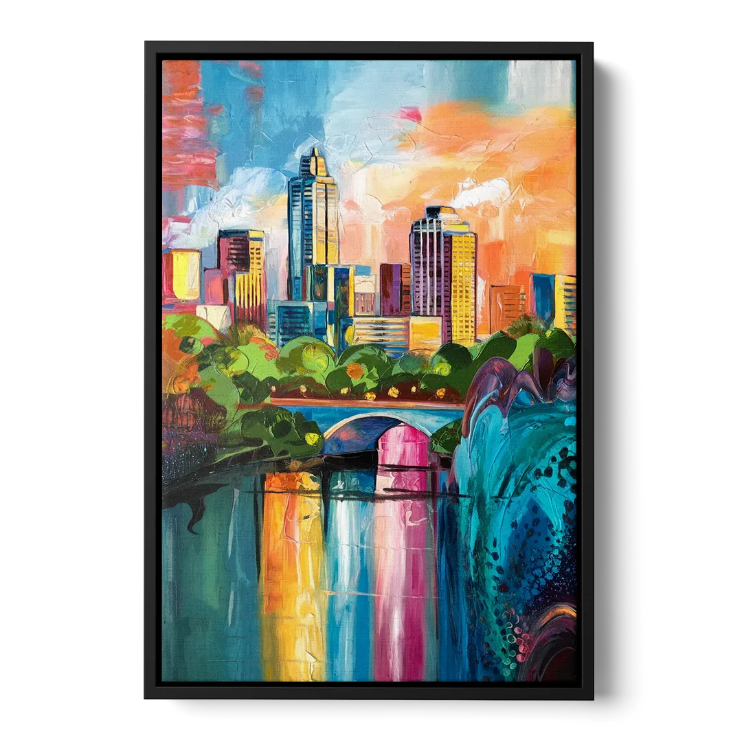 Austin Street Art Culture Front - Black Canvas Wall Art