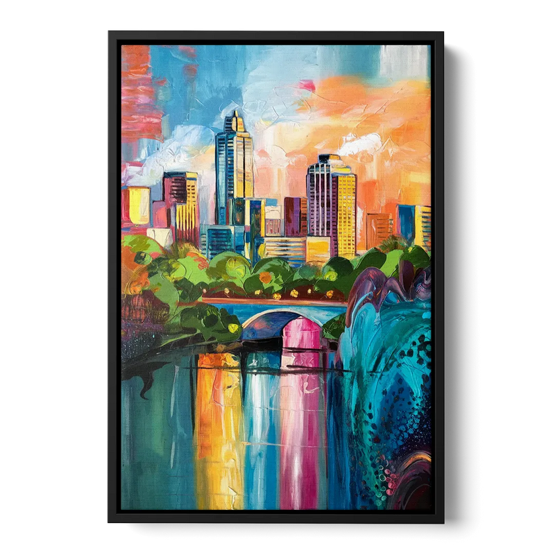 Austin Street Art Culture Front - Black Canvas Wall Art