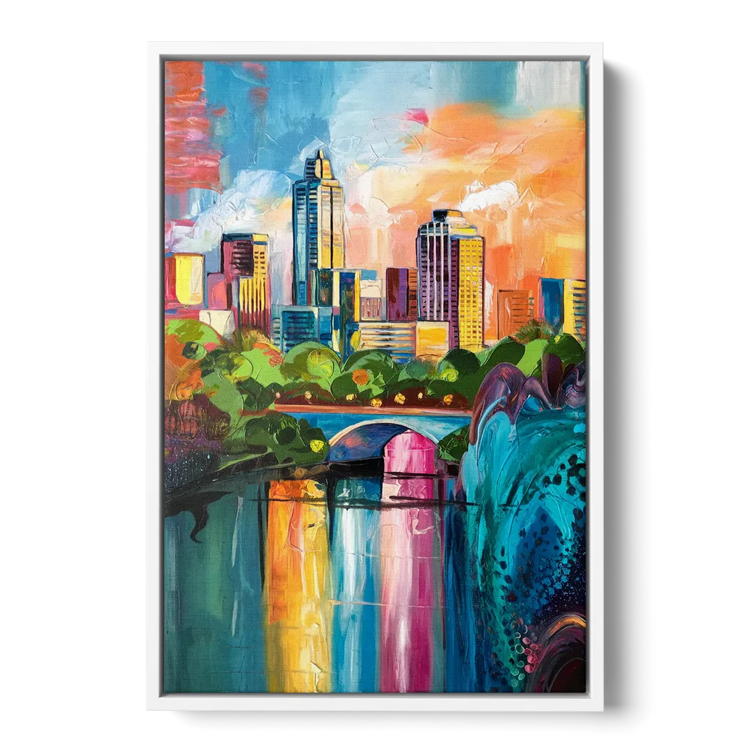 Austin Street Art Culture Front - White Canvas Wall Art