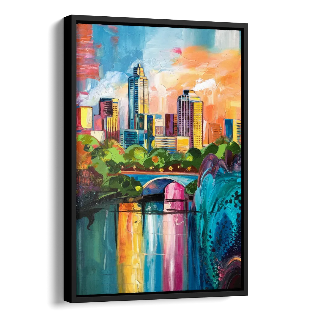 Austin Street Art Culture Side - Black Canvas Wall Art