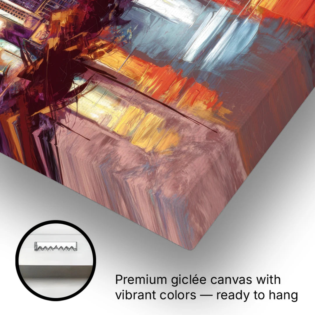Austin Sunset Over Skyline - Canvas Wall Art - Gallery Wrap Corner