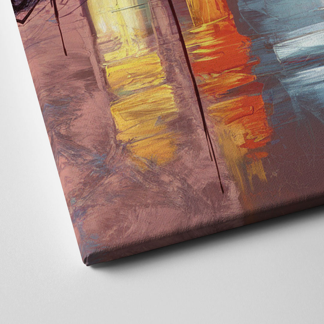 Austin Sunset Over Skyline Canvas Close Up