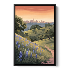 Austin Texas Hill Country - Black Framed Canvas Wall Art - Front