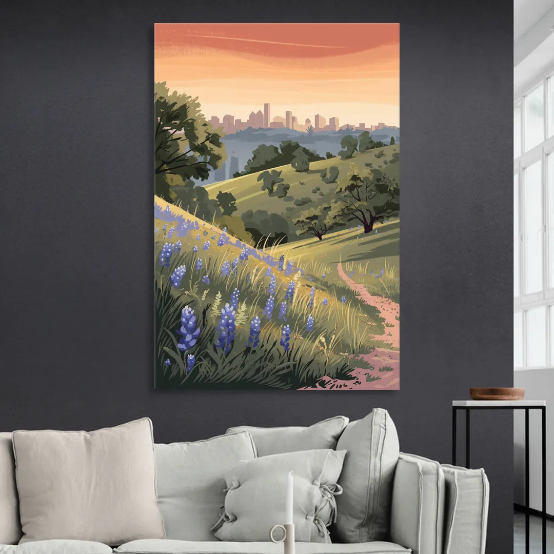 Austin Texas Hill Country Sitting Room - Canvas Wall Art