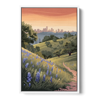 Austin Texas Hill Country Front - White Canvas Wall Art