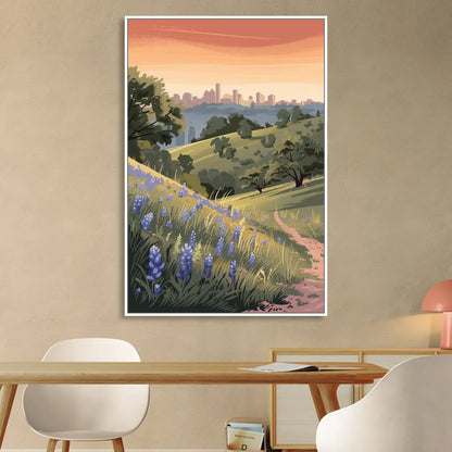 Austin Texas Hill Country Living Room - White Canvas Wall Art