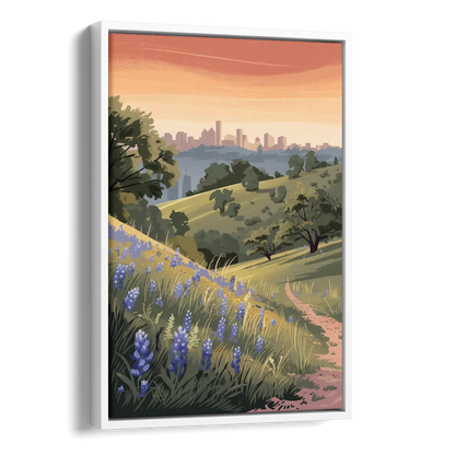 Austin Texas Hill Country Side - White Canvas Wall Art