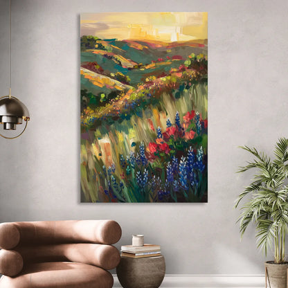 Austin Texas Hill Country Landscape Sitting Room - Canvas Wall Art