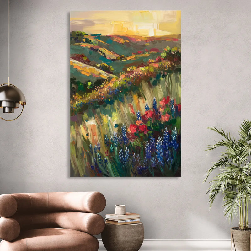 Austin Texas Hill Country Landscape Sitting Room - Canvas Wall Art