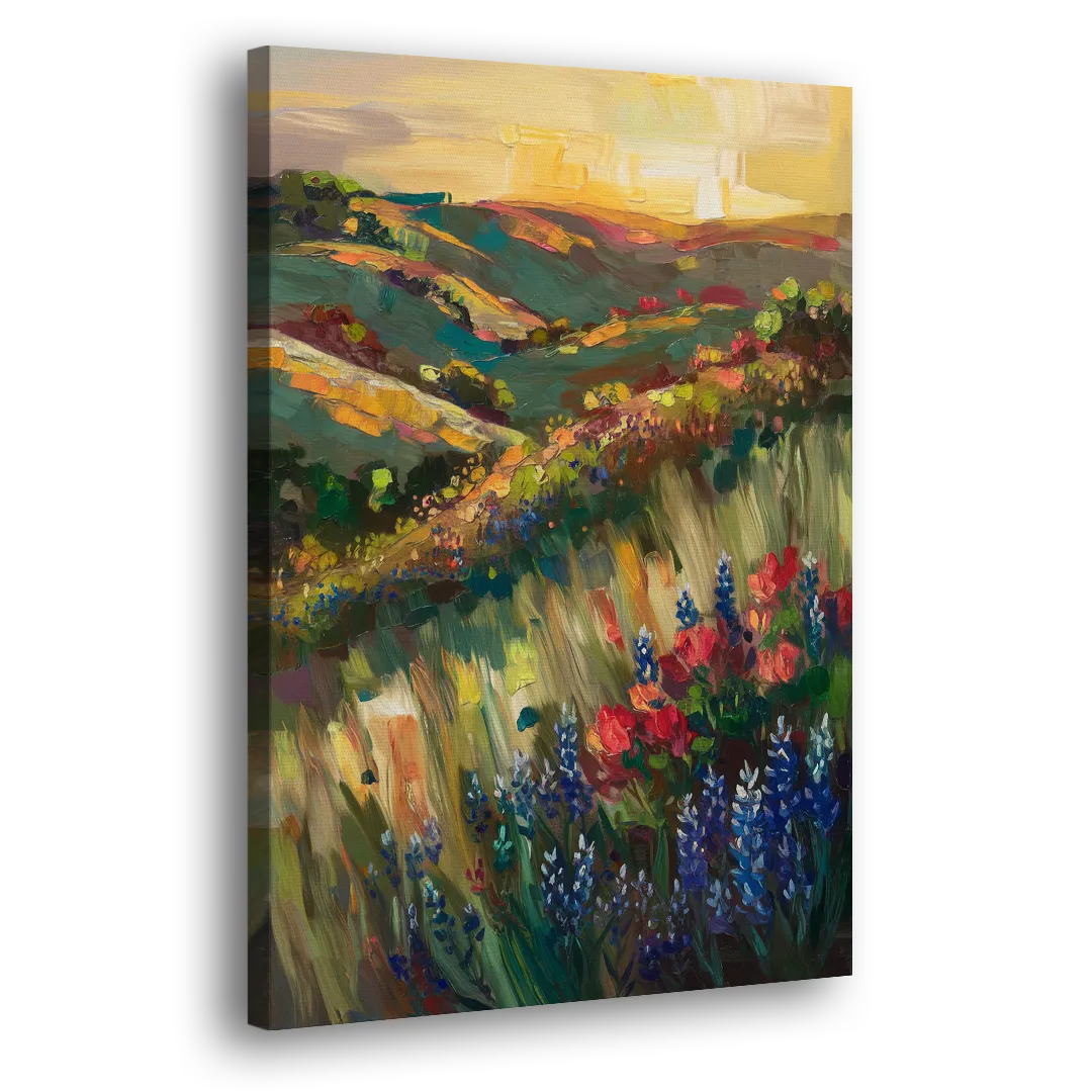 Austin Texas Hill Country Landscape Side - Canvas Wall Art