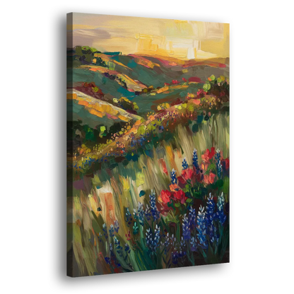 Austin Texas Hill Country Landscape Side - Canvas Wall Art