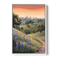 Austin Texas Hill Country - White Framed Canvas Wall Art - Front
